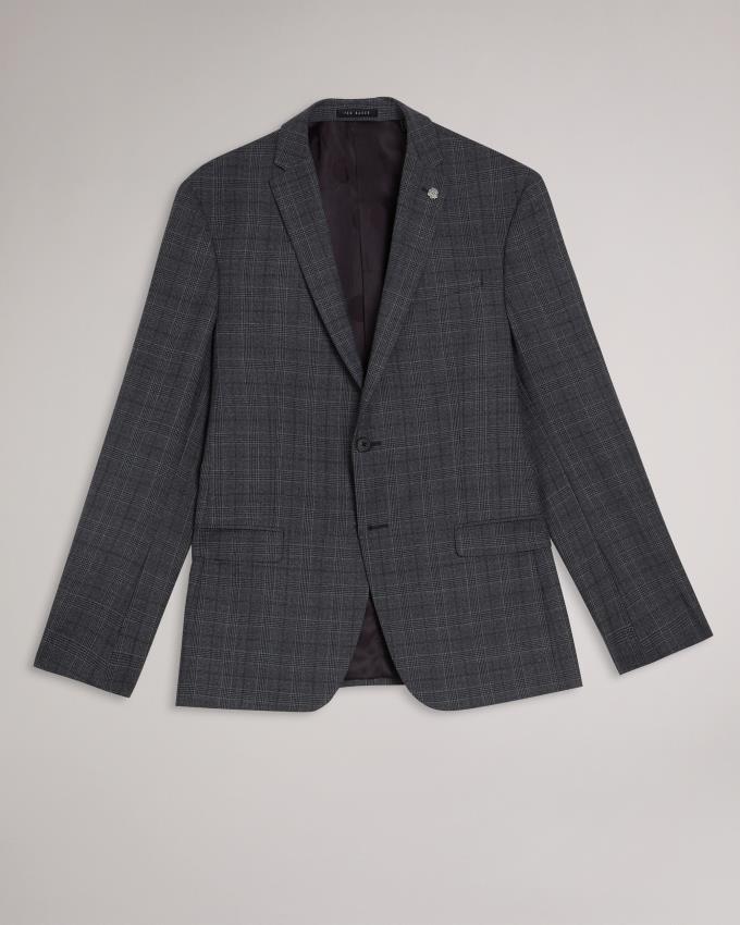 Veste Ted Baker Slim Fit Wool Check Suit Grise Homme | PPT-31856794